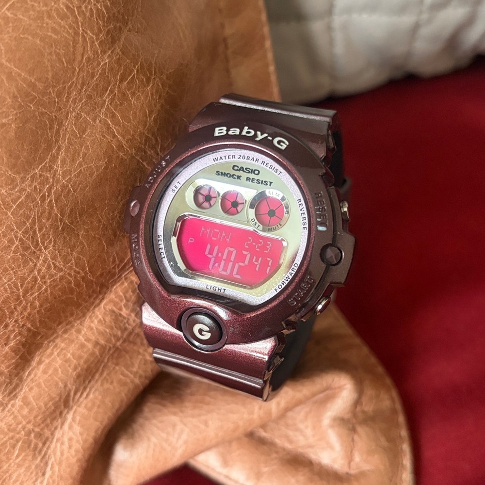 Casio Baby-G BG-6900 Quartz Digital Watch in Bordeaux Pink